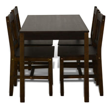 Load image into Gallery viewer, Wooden Dining Table with 4 Chairs Brown