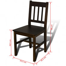 Load image into Gallery viewer, Wooden Dining Table with 4 Chairs Brown
