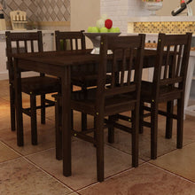 Load image into Gallery viewer, Wooden Dining Table with 4 Chairs Brown