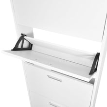 Load image into Gallery viewer, White Wooden Shoe Cabinet with 5 Compartments