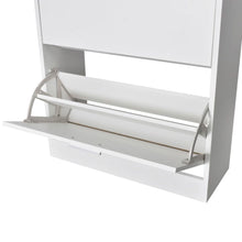 Load image into Gallery viewer, White Wooden Shoe Cabinet with 2 Compartments