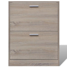 Load image into Gallery viewer, Oak Look Wooden Shoe Cabinet with 2 Compartments