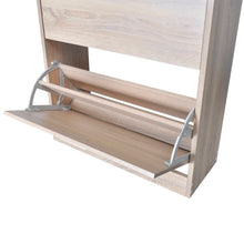 Load image into Gallery viewer, Oak Look Wooden Shoe Cabinet with 2 Compartments