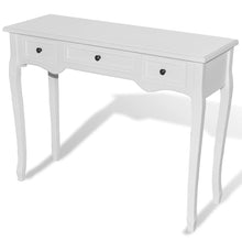 Load image into Gallery viewer, White Dressing Console Table with Three Drawers