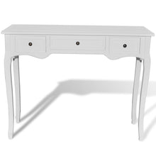 Load image into Gallery viewer, White Dressing Console Table with Three Drawers