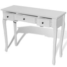 Load image into Gallery viewer, White Dressing Console Table with Three Drawers
