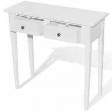 Load image into Gallery viewer, White Dressing Console Table with Two Drawers