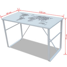 Load image into Gallery viewer, Rectangular Desk with Map Pattern