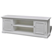 Load image into Gallery viewer, White Wooden TV Stand