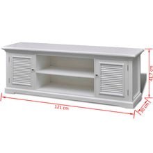 Load image into Gallery viewer, White Wooden TV Stand