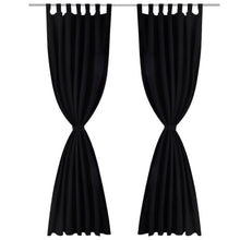 Load image into Gallery viewer, 2 pcs Black Micro-Satin Curtains with Loops 55&quot; x 96&quot;