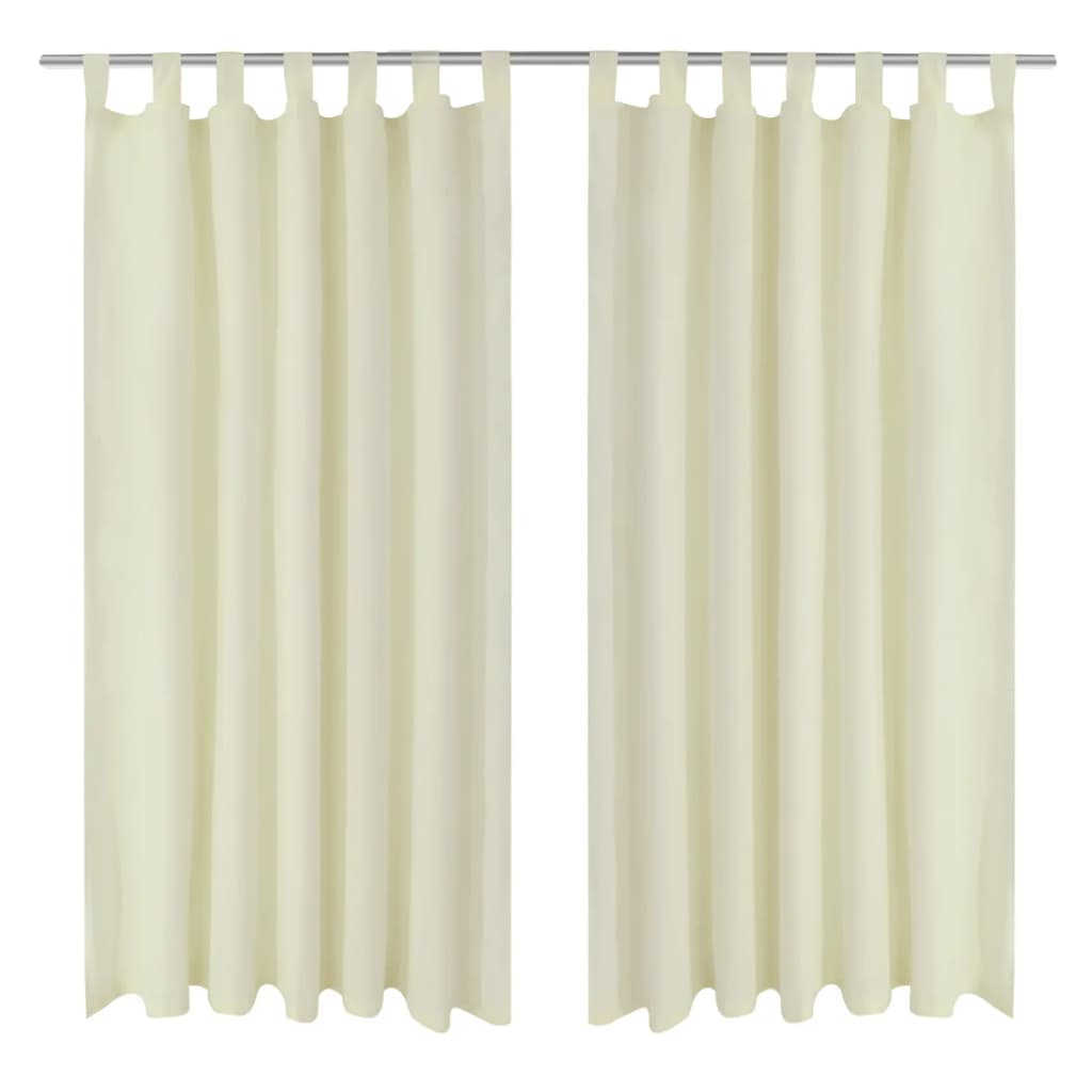 2 pcs Cream Micro-Satin Curtains with Loops 55