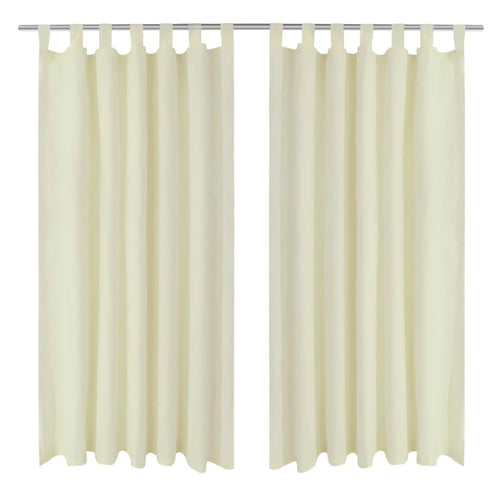 2 pcs Cream Micro-Satin Curtains with Loops 55