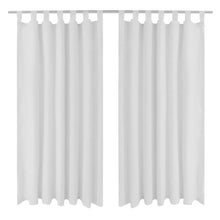 Load image into Gallery viewer, 2 pcs White Micro-Satin Curtains with Loops 55&quot; x 96&quot;