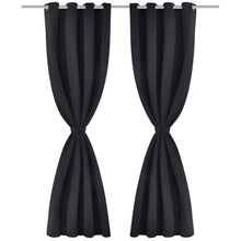 Load image into Gallery viewer, 2 pcs Black Blackout Curtains with Metal Rings 53&quot; x 96&quot;