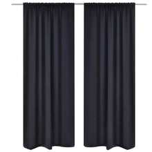 Load image into Gallery viewer, 2 pcs Black Slot-Headed Blackout Curtains 53&quot; x 96&quot;