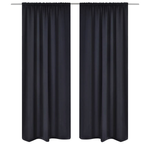 2 pcs Black Slot-Headed Blackout Curtains 53