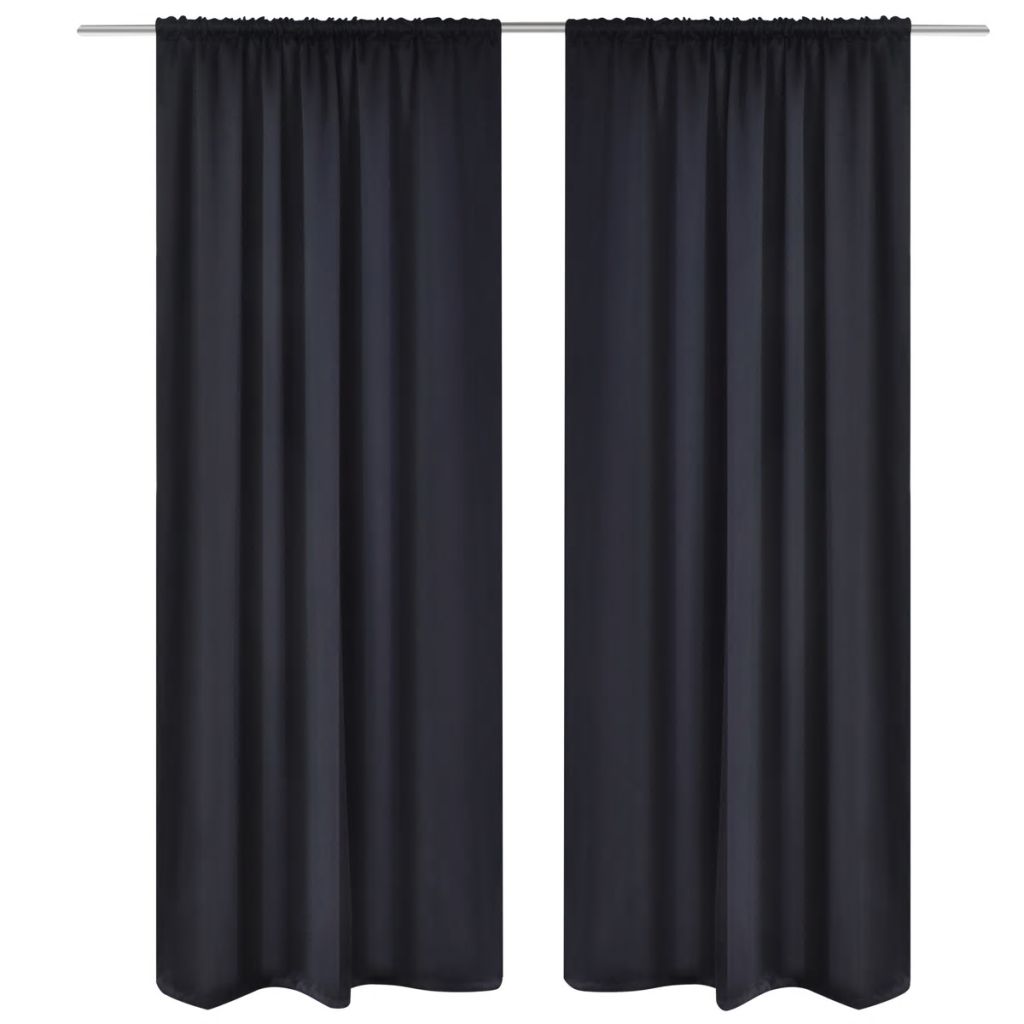 2 pcs Black Slot-Headed Blackout Curtains 53