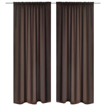 Load image into Gallery viewer, 2 pcs Brown Slot-Headed Blackout Curtains 53&quot; x 96&quot;