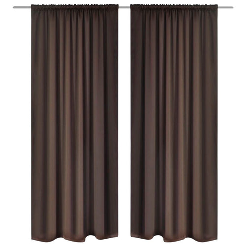 2 pcs Brown Slot-Headed Blackout Curtains 53