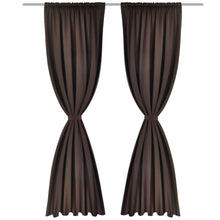 Load image into Gallery viewer, 2 pcs Brown Slot-Headed Blackout Curtains 53&quot; x 96&quot;