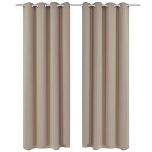 Load image into Gallery viewer, 2 pcs Cream Blackout Curtains with Metal Rings 53&quot; x 96&quot;