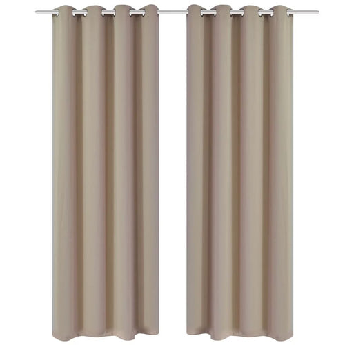 2 pcs Cream Blackout Curtains with Metal Rings 53