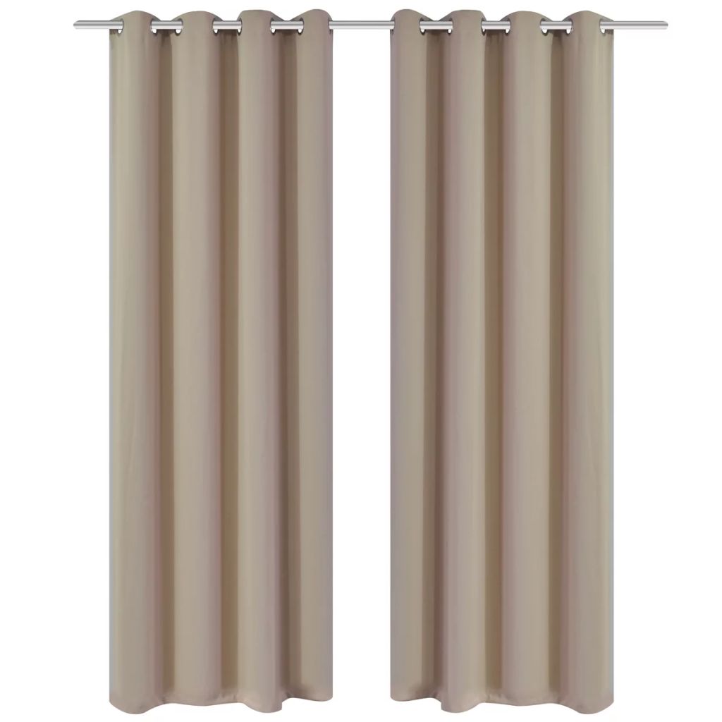 2 pcs Cream Blackout Curtains with Metal Rings 53