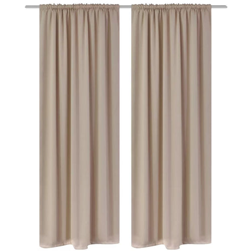 2 pcs Cream Slot-Headed Blackout Curtains 53