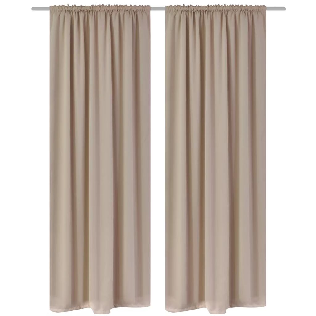 2 pcs Cream Slot-Headed Blackout Curtains 53