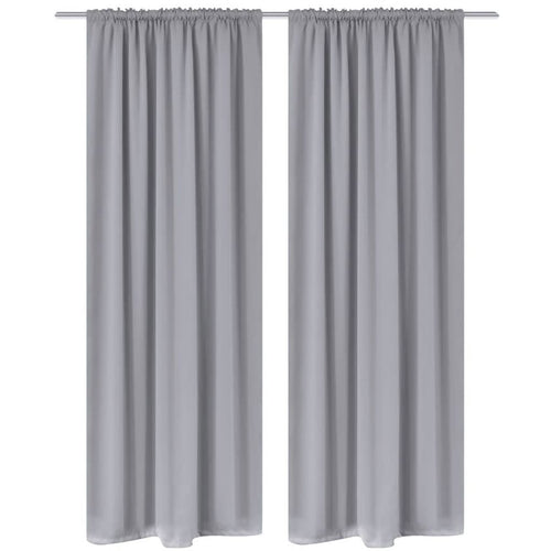 2 pcs Gray Slot-Headed Blackout Curtains 53
