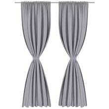 Load image into Gallery viewer, 2 pcs Gray Slot-Headed Blackout Curtains 53&quot; x 96&quot;