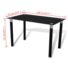 Load image into Gallery viewer, vidaXL Dining Table with Glass Top Black