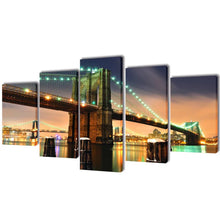 Load image into Gallery viewer, Canvas Wall Print Set Brooklyn Bridge 79" x 39"