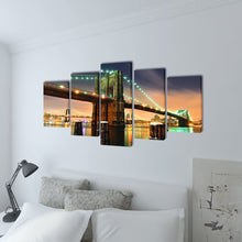 Load image into Gallery viewer, Canvas Wall Print Set Brooklyn Bridge 79" x 39"