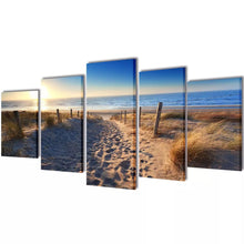 Load image into Gallery viewer, Canvas Wall Print Set Sand Beach 79" x 39"