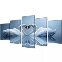 Load image into Gallery viewer, Canvas Wall Print Set Swan 79" x 39"