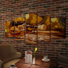 Load image into Gallery viewer, Canvas Wall Print Set Whiskey and Cigar 79" x 39"