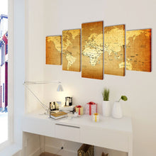 Load image into Gallery viewer, Canvas Wall Print Set World Map 79" x 39"