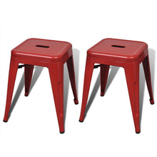 Load image into Gallery viewer, vidaXL Stacking Stools 2 pcs Red Metal