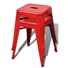 Load image into Gallery viewer, vidaXL Stacking Stools 2 pcs Red Metal