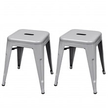 Load image into Gallery viewer, vidaXL Stacking Stools 2 pcs Gray Metal