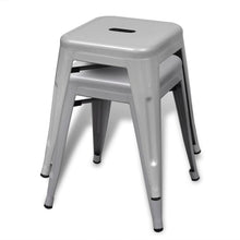 Load image into Gallery viewer, vidaXL Stacking Stools 2 pcs Gray Metal