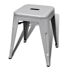Load image into Gallery viewer, vidaXL Stacking Stools 2 pcs Gray Metal
