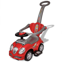 Load image into Gallery viewer, vidaXL Voiture enfant à chevaucher avec manche de poussée Rouge