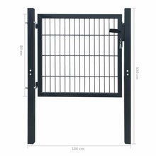 Load image into Gallery viewer, 2D bránka do oplotenia (jedno krídlo) antracitová a sivá 106x130cm