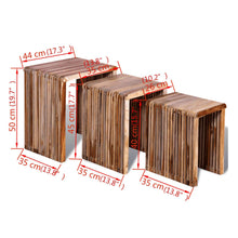 Load image into Gallery viewer, vidaXL Nesting Table Set 3 Pieces Reclaimed Teak