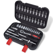 Load image into Gallery viewer, 46-osainen 1/4&quot; Hylsysarja Pikairroitus Räikkäsarjalla