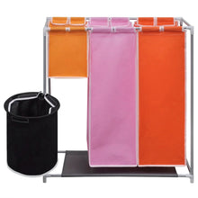 Load image into Gallery viewer, 3-Section Laundry Sorter Hamper with a Washing Bin