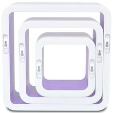 Load image into Gallery viewer, 3 White-Purple MDF Floating Wall Display Shelf Cubes Book/DVD Storage